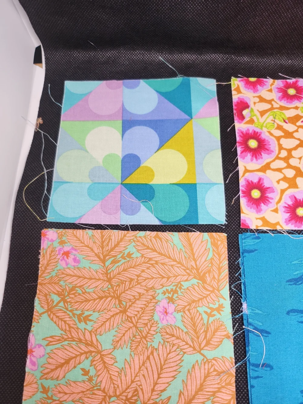 Unbranded Turquoise & Pink Fabric Swatch Set for Home Office & Crafts